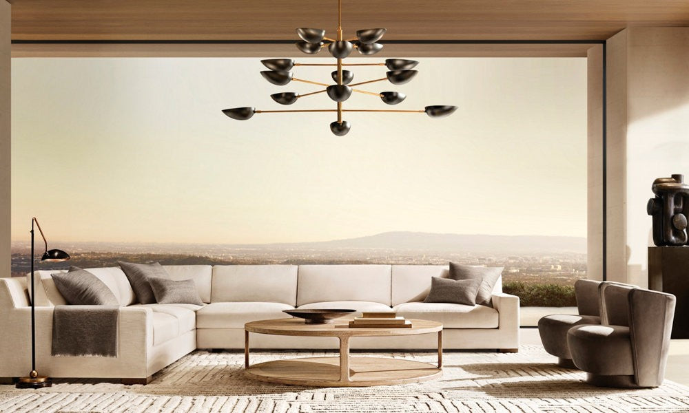 Graphic Steel Round Chandelier