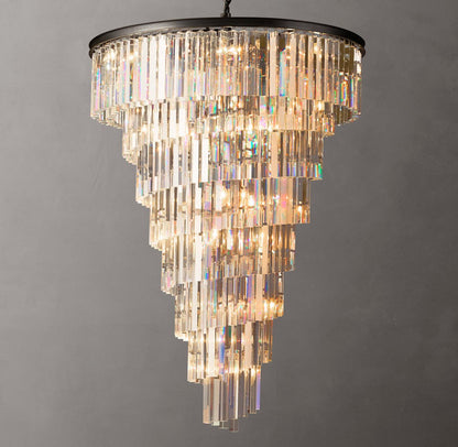 Helix Iron and K9 Crystal Chandelier