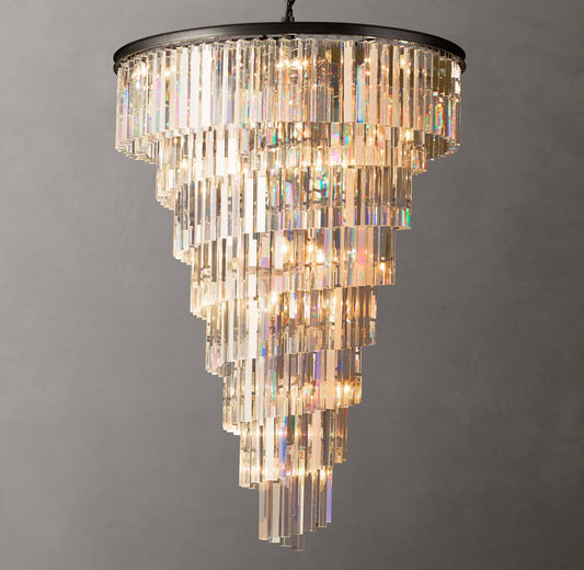 Helix Iron and K9 Crystal Chandelier