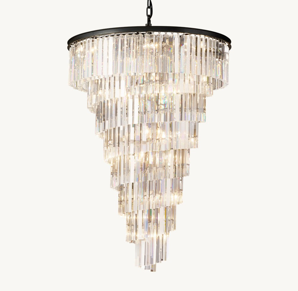 Helix Iron and K9 Crystal Chandelier