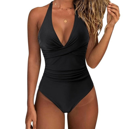 High-Waisted Push-Up Swimsuit – Sculpting, Stylish & Quick-Drying
