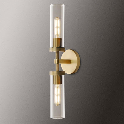 Knurled Copper Glass Wall Lamp