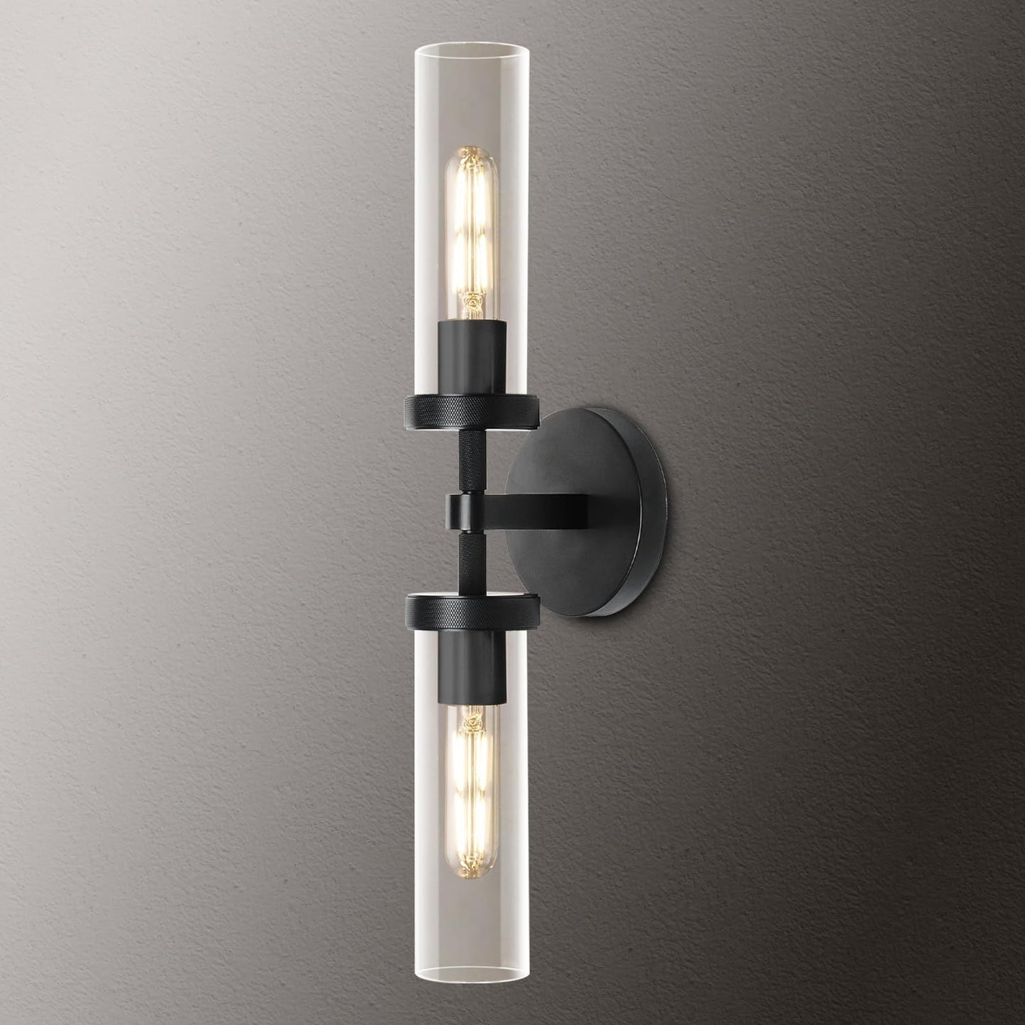 Knurled Copper Glass Wall Lamp