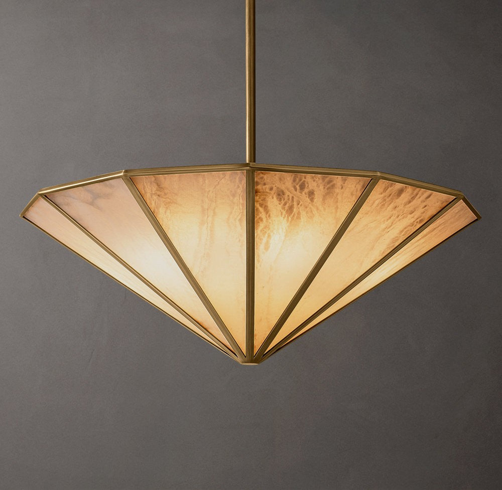 Lucette Alabaster Panel Round Chandelier