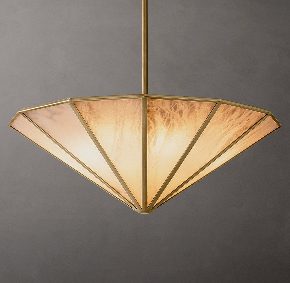 Lucette Alabaster Panel Round Chandelier
