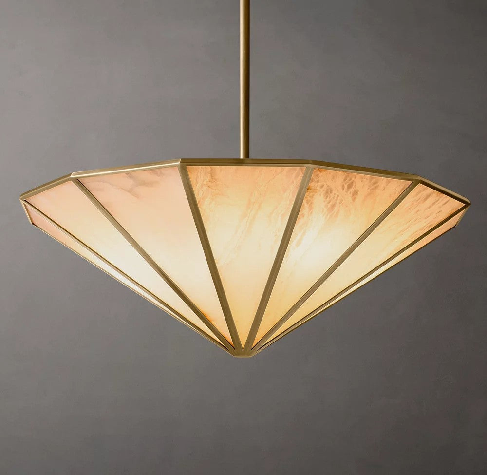 Lucette Alabaster Panel Round Chandelier