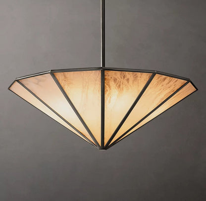 Lucette Alabaster Panel Round Chandelier