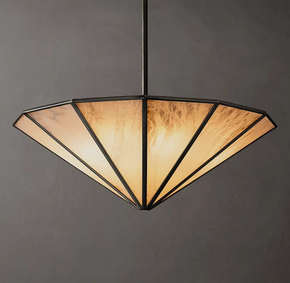 Lucette Alabaster Panel Round Chandelier