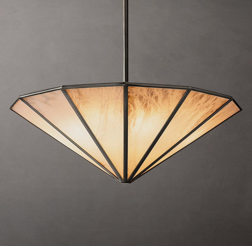 Lucette Alabaster Panel Round Chandelier