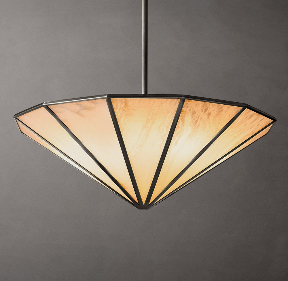 Lucette Alabaster Panel Round Chandelier
