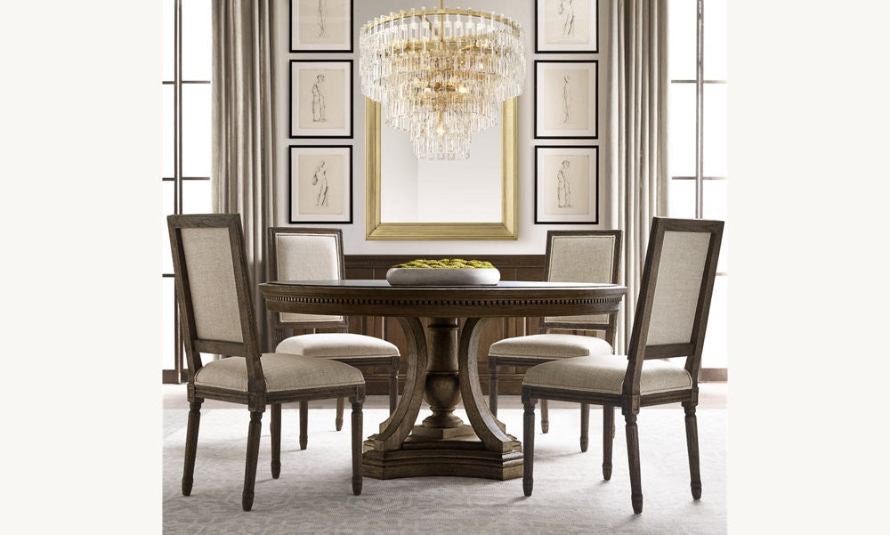 Marignan Tiered Brass and K9 Crystal Round Chandelier