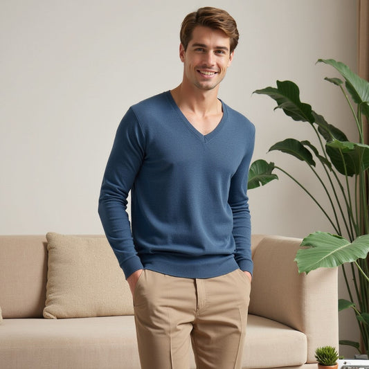 Men’s V-Neck Sweater – Tailored Warmth with Everyday Ease