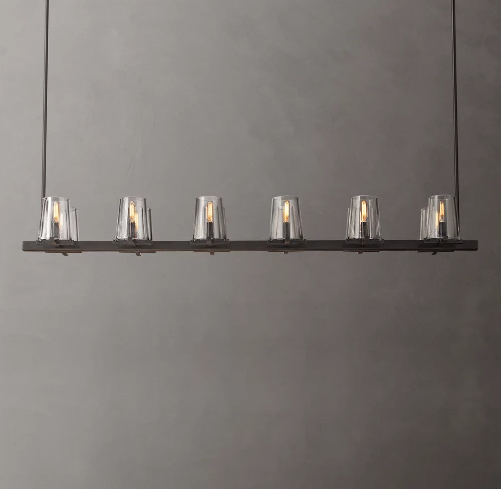 Pauillac Solid Brass Linear Chandelier