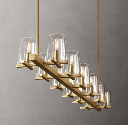 Pauillac Solid Brass Linear Chandelier
