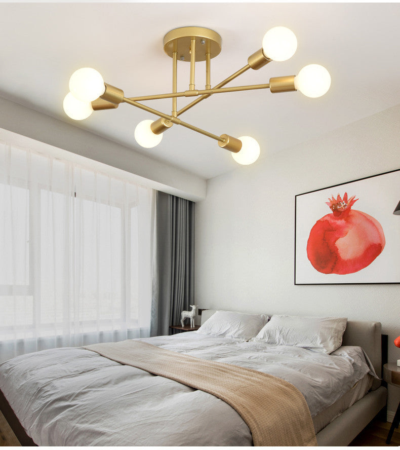 Six-Arm Industrial Ceiling Light