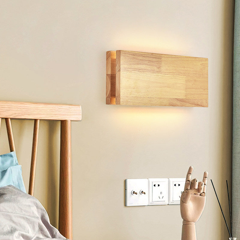 Solid Wood Hallway Wall Light