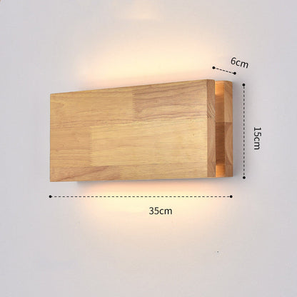 Solid Wood Hallway Wall Light