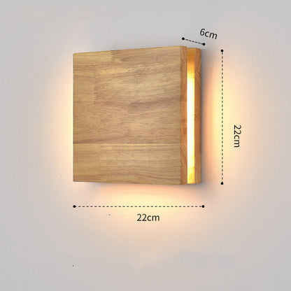 Solid Wood Hallway Wall Light