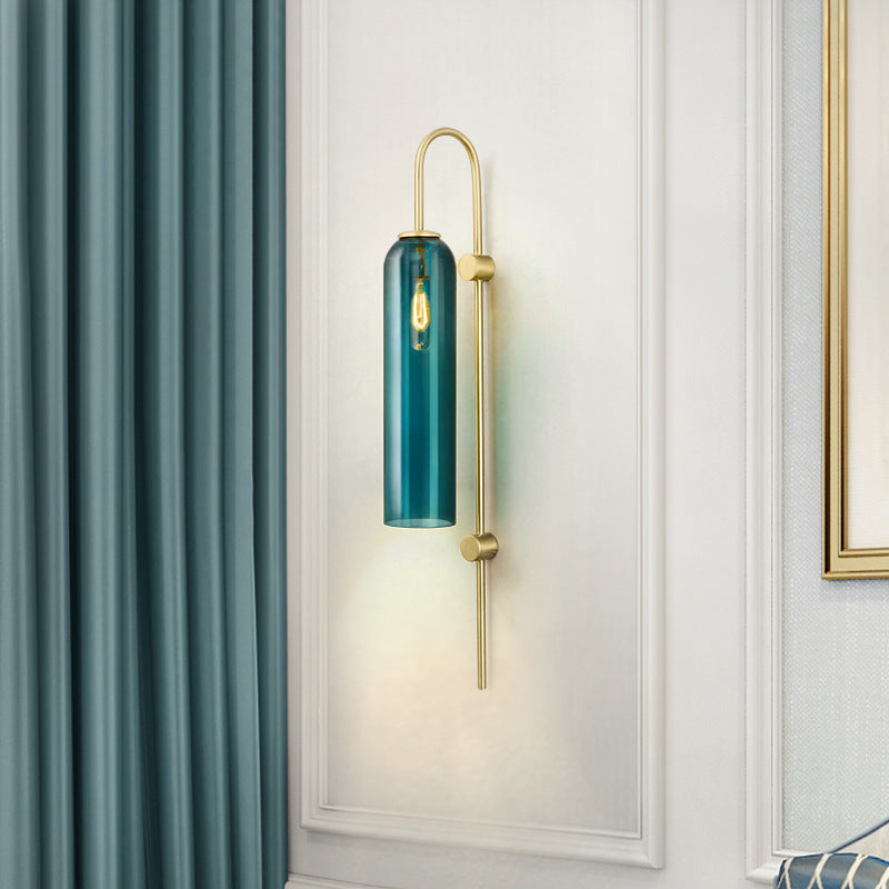 Tall Glass Bedside Wall Light