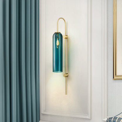 Tall Glass Bedside Wall Light