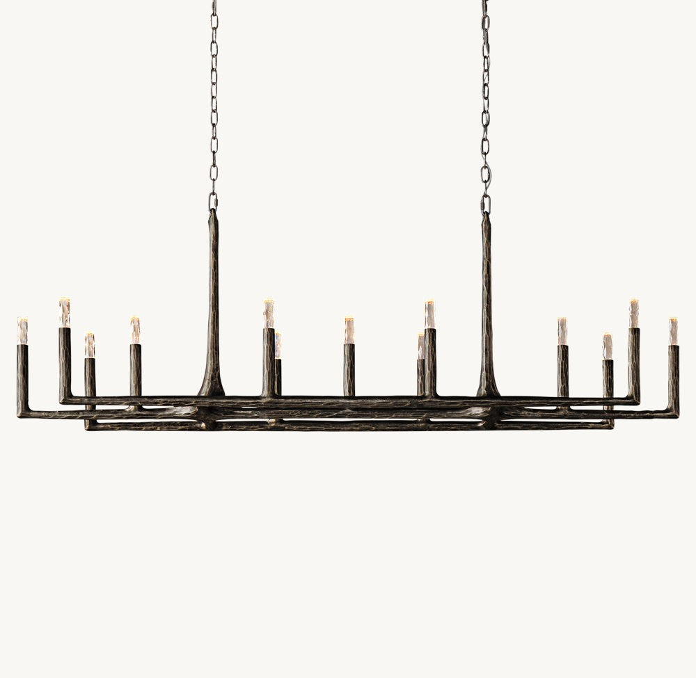 Thaddeus Forged Brass Linear Chandelier