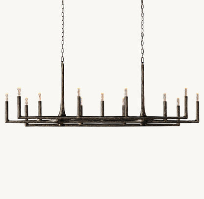 Thaddeus Forged Brass Linear Chandelier