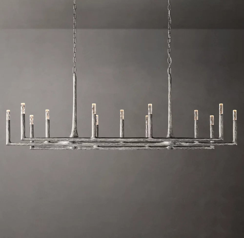 Thaddeus Forged Brass Linear Chandelier