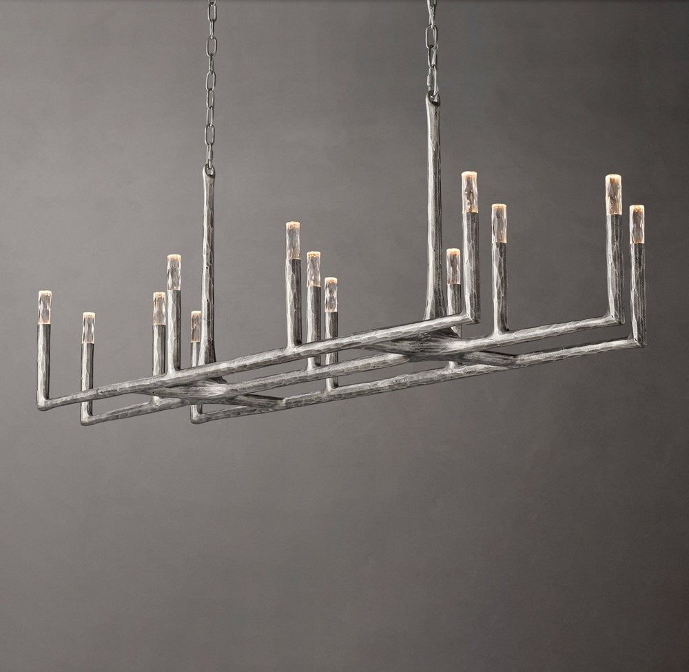 Thaddeus Forged Brass Linear Chandelier