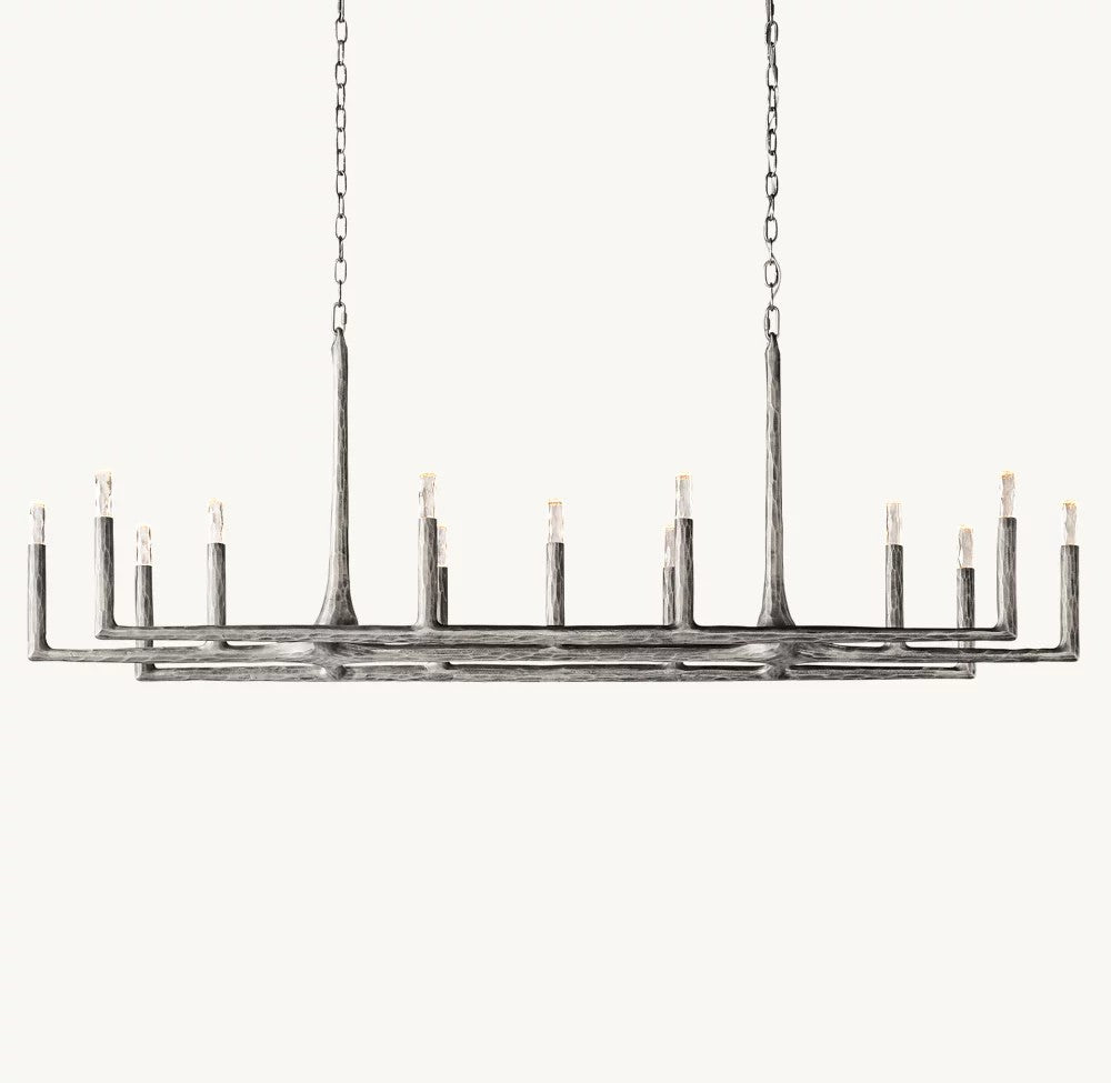 Thaddeus Forged Brass Linear Chandelier