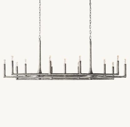 Thaddeus Forged Brass Linear Chandelier