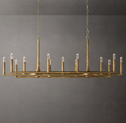 Thaddeus Forged Brass Linear Chandelier