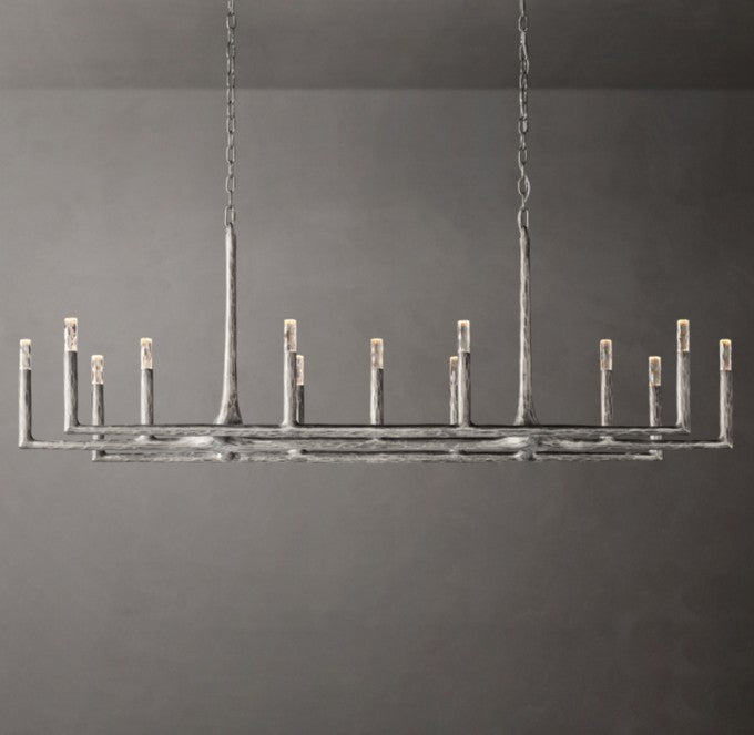 Thaddeus Forged Brass Linear Chandelier