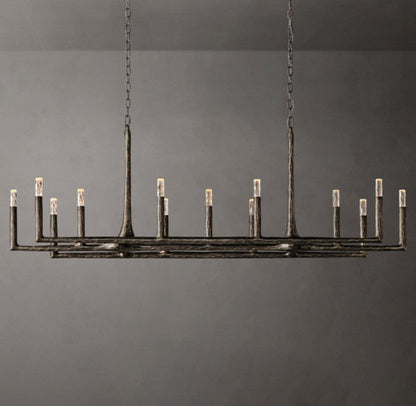 Thaddeus Forged Brass Linear Chandelier
