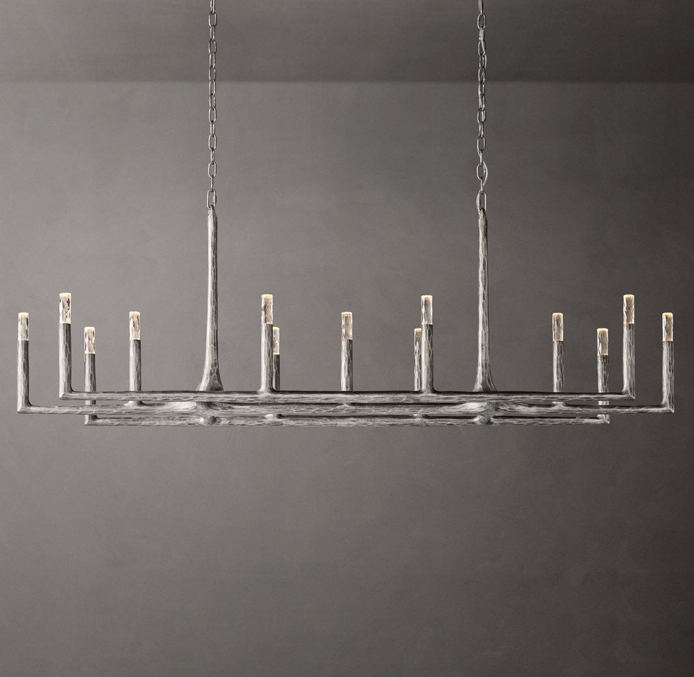Thaddeus Forged Brass Linear Chandelier