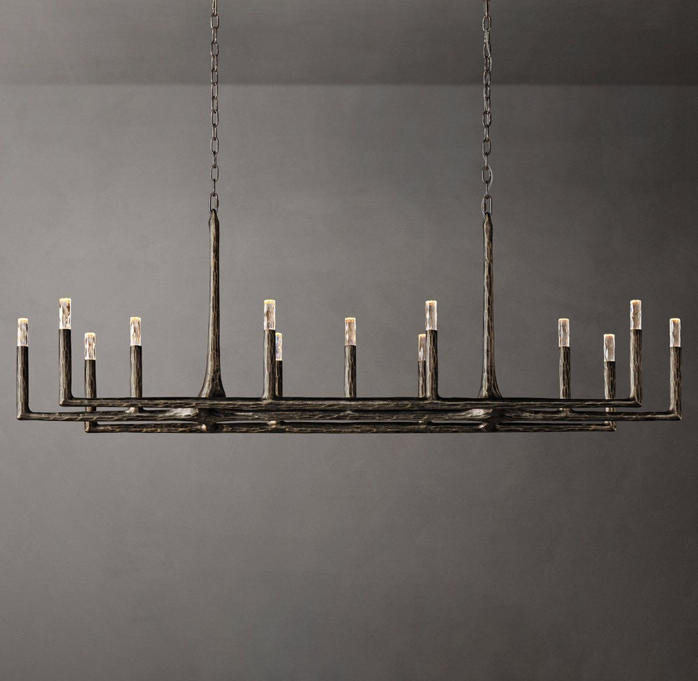 Thaddeus Forged Brass Linear Chandelier