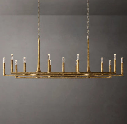 Thaddeus Forged Brass Linear Chandelier