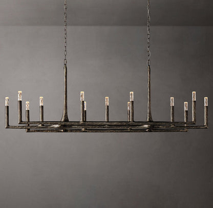Thaddeus Forged Brass Linear Chandelier