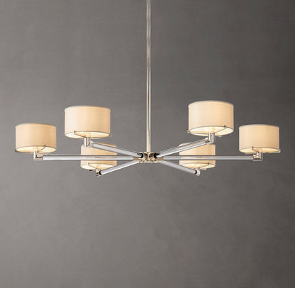 Truman Crystal and Linen Shade Round Chandelier