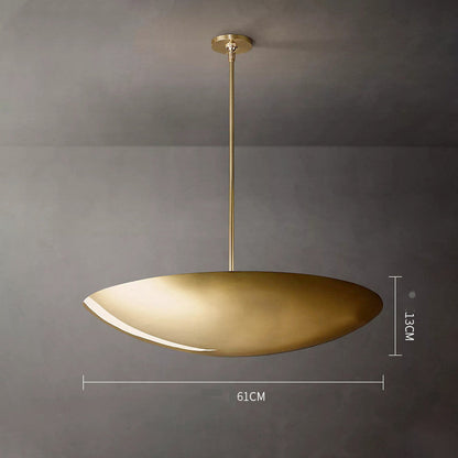 Wide Copper Saucer Pendant