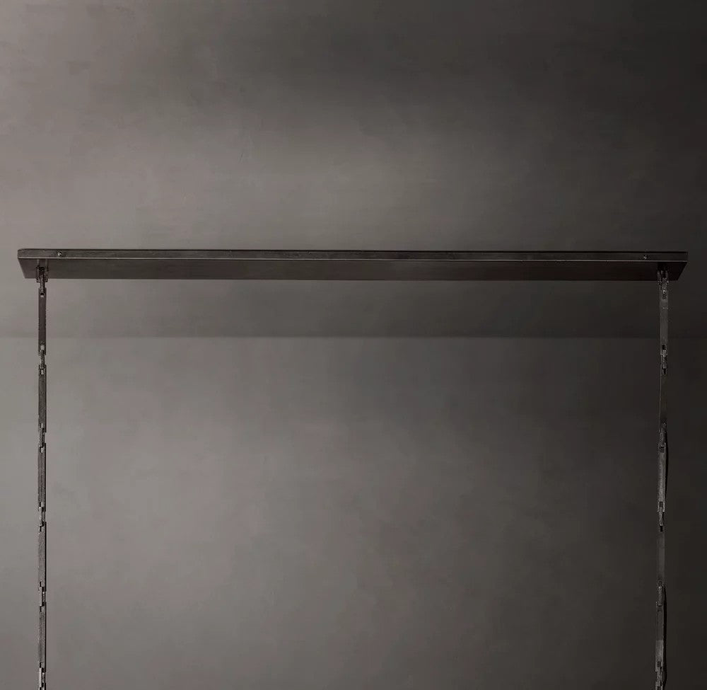 Wright Hammered Metal Linear Chandelier