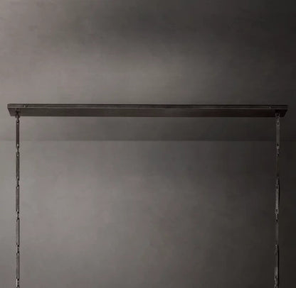 Wright Hammered Metal Linear Chandelier