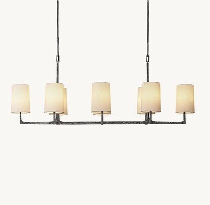 Wright Hammered Metal Linear Chandelier