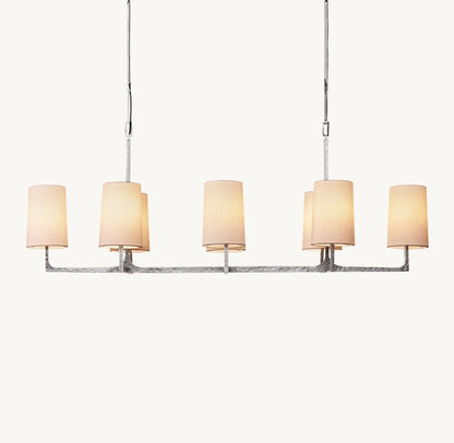 Wright Hammered Metal Linear Chandelier