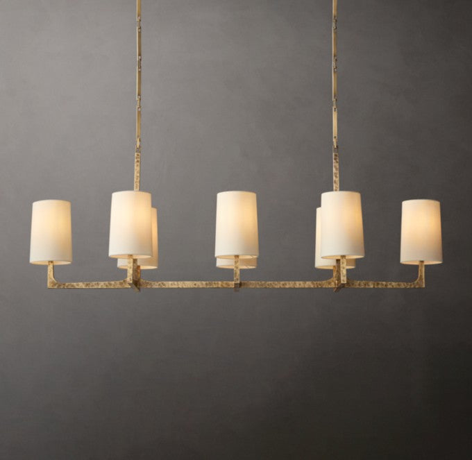 Wright Hammered Metal Linear Chandelier