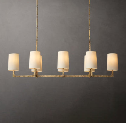 Wright Hammered Metal Linear Chandelier
