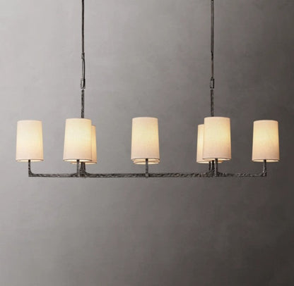 Wright Hammered Metal Linear Chandelier