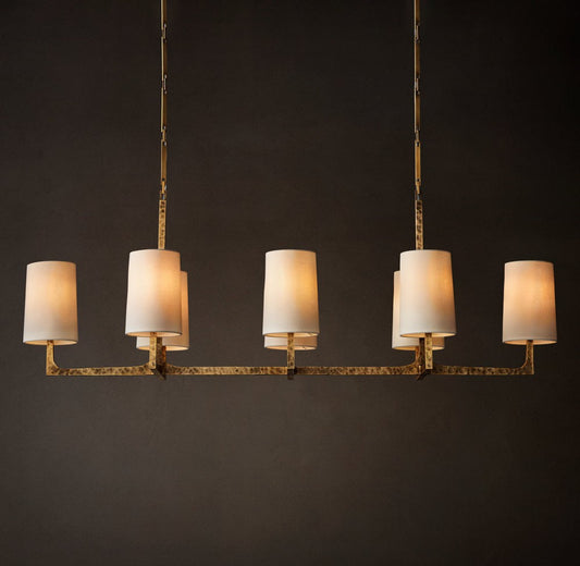 Wright Hammered Metal Linear Chandelier