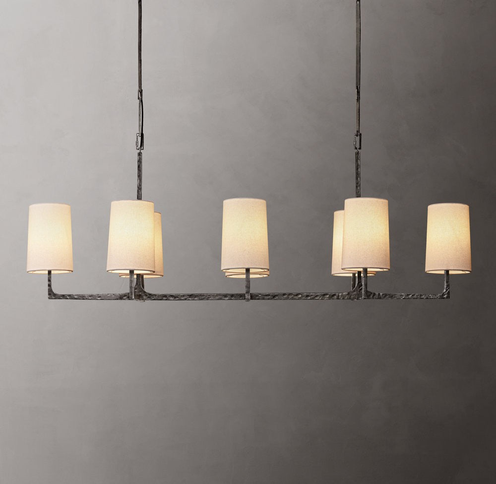 Wright Hammered Metal Linear Chandelier