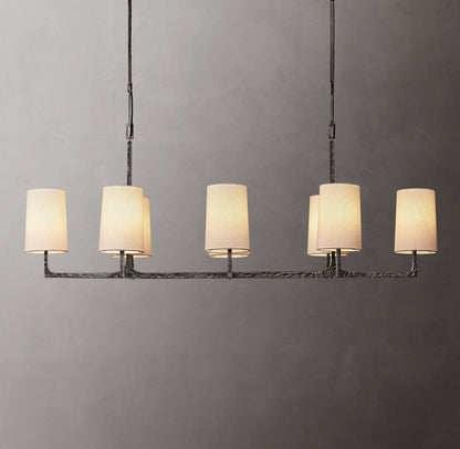 Wright Hammered Metal Linear Chandelier