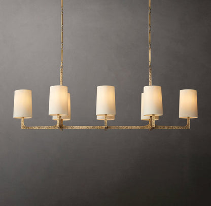 Wright Hammered Metal Linear Chandelier